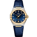 Omega Master Chronometer 36 Stainless Steel / Yellow Gold / Diamond / Blue / Strap — Ref. 131.28.36.20.53.001