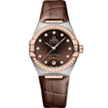Omega Master Chronometer 36 Stainless Steel / Sedna Gold / Diamond / Brown / Strap — Ref. 131.28.36.20.63.001