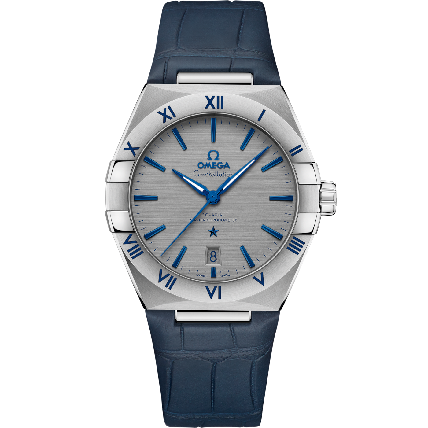 Omega Constellation Master Chronometer 39 Stainless Steel / Grey / Alligator — Ref. 131.13.39.20.06.002