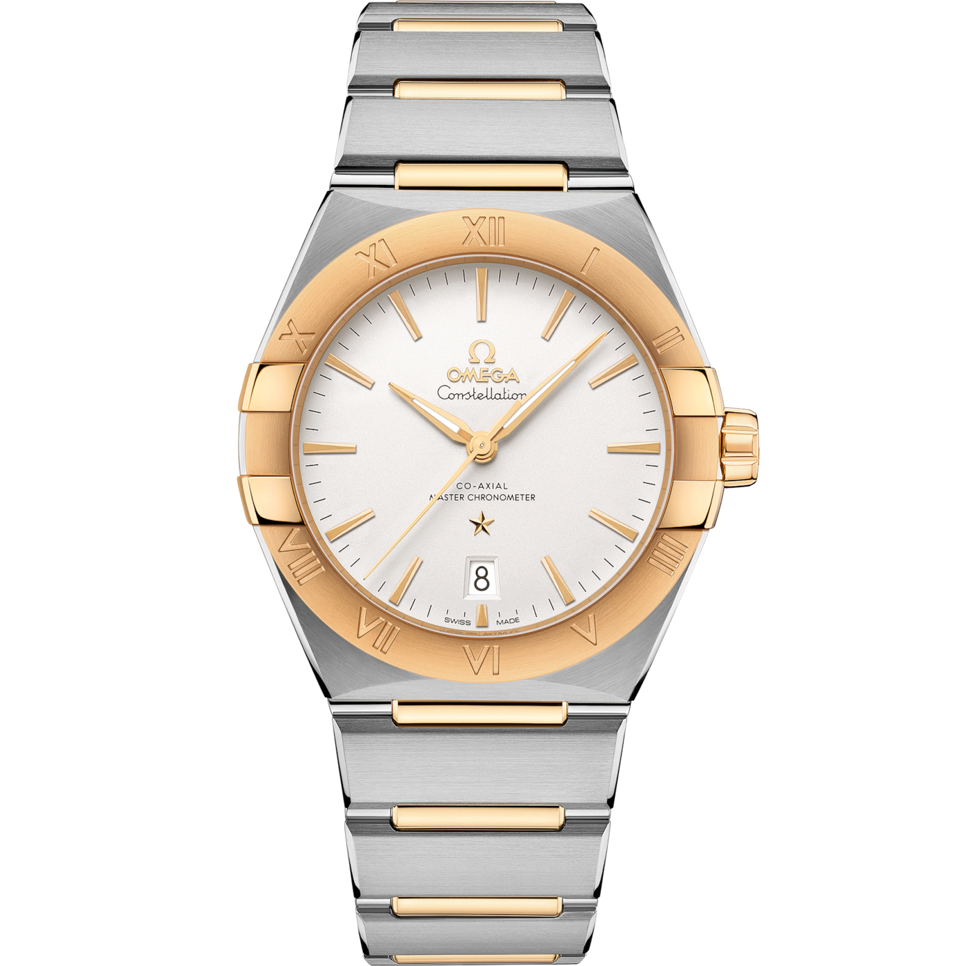 Omega Constellation Master Chronometer 39 Stainless Steel / Yellow Gold / Silver / Bracelet — Ref. 131.20.39.20.02.002