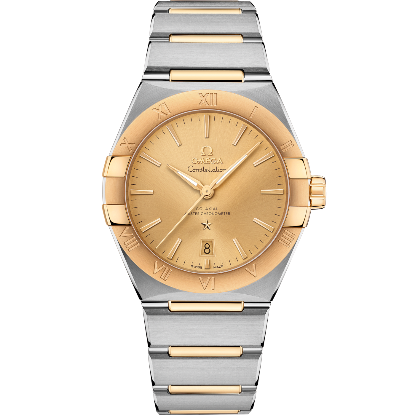 Omega Constellation Master Chronometer 39 Stainless Steel / Yellow Gold / Champagne / Bracelet — Ref. 131.20.39.20.08.001