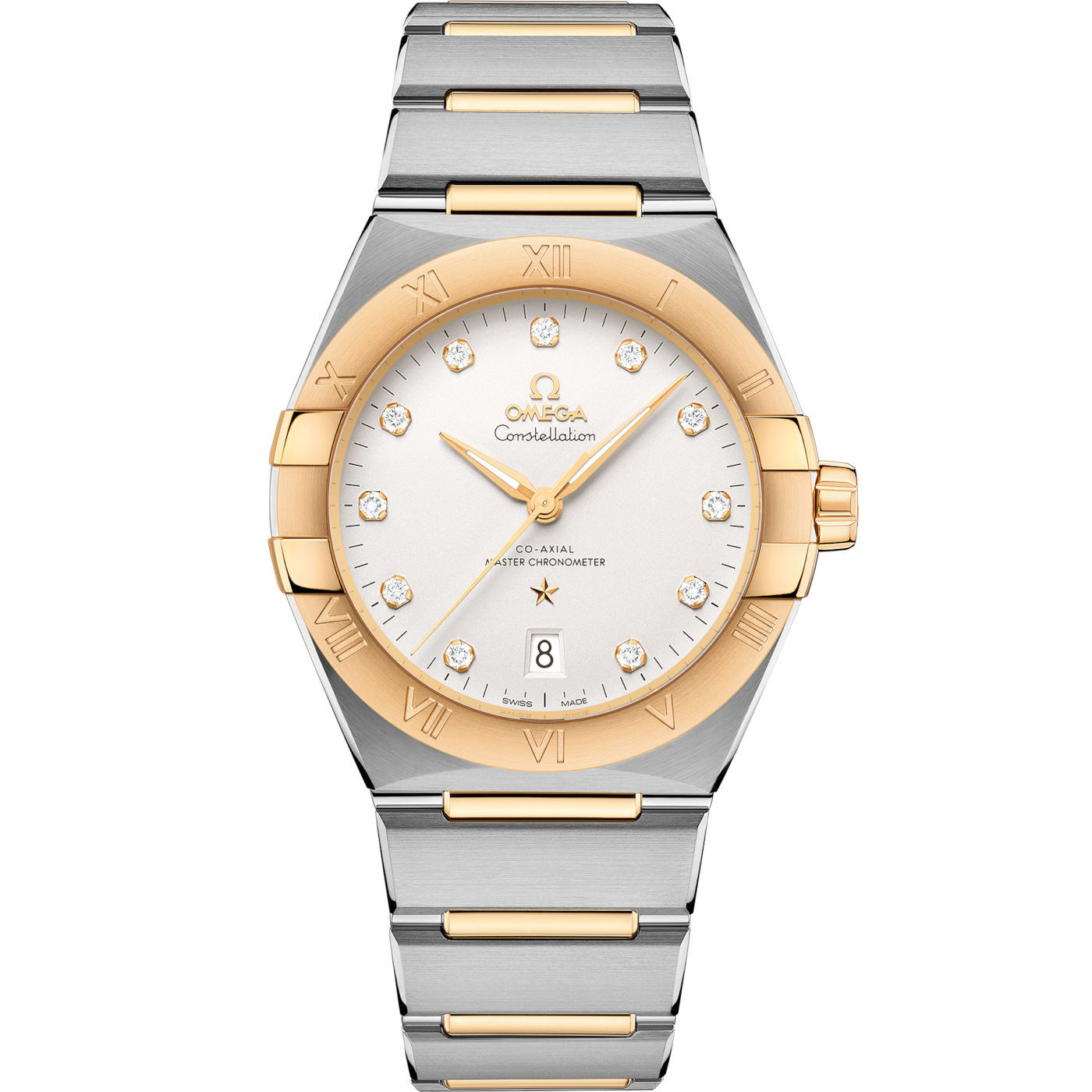 Omega Constellation Master Chronometer 39 Stainless Steel / Yellow Gold / Silver / Bracelet — Ref. 131.20.39.20.52.002