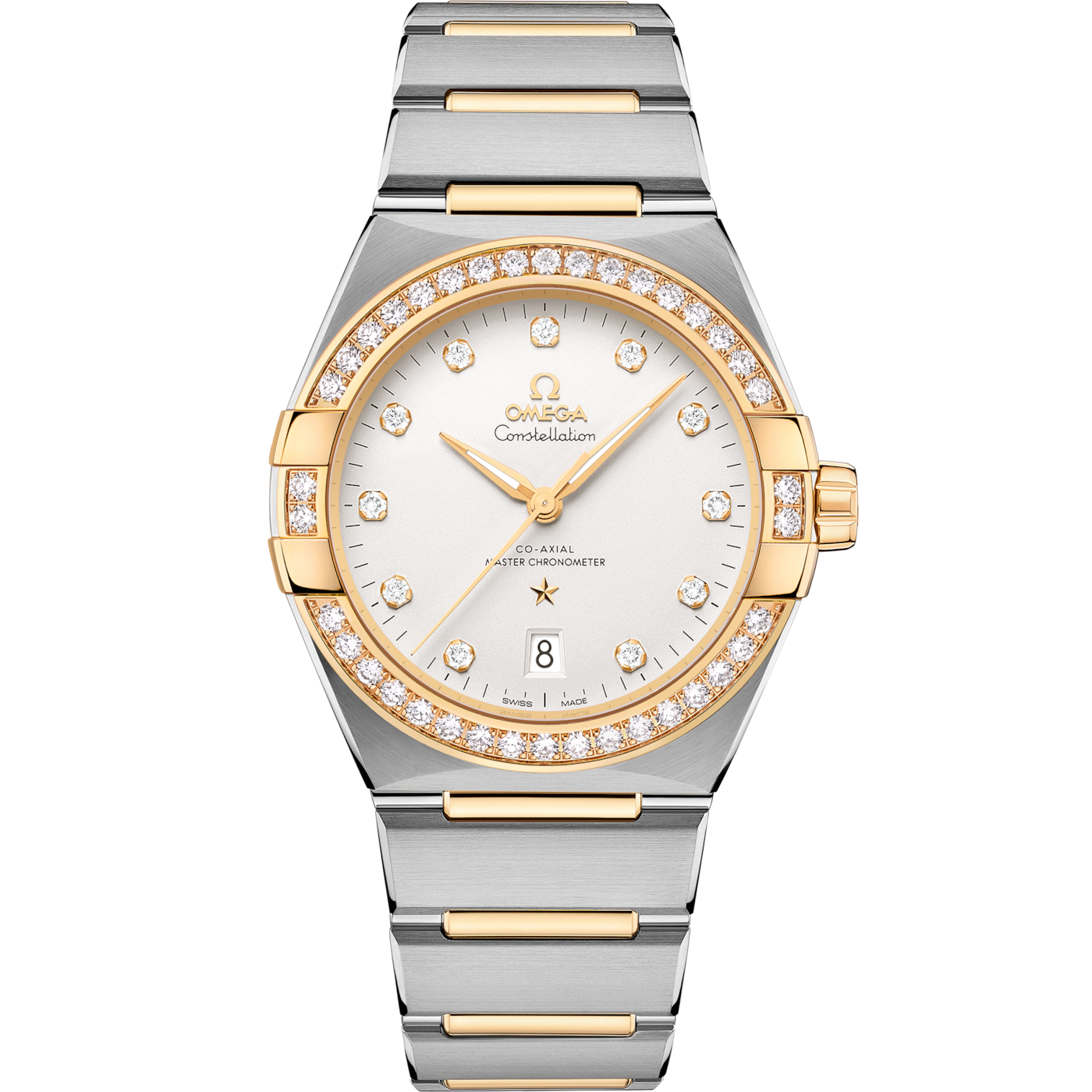 Omega Constellation Master Chronometer 39 Stainless Steel / Yellow Gold - Diamond / Silver / Bracelet — Ref. 131.25.39.20.52.002