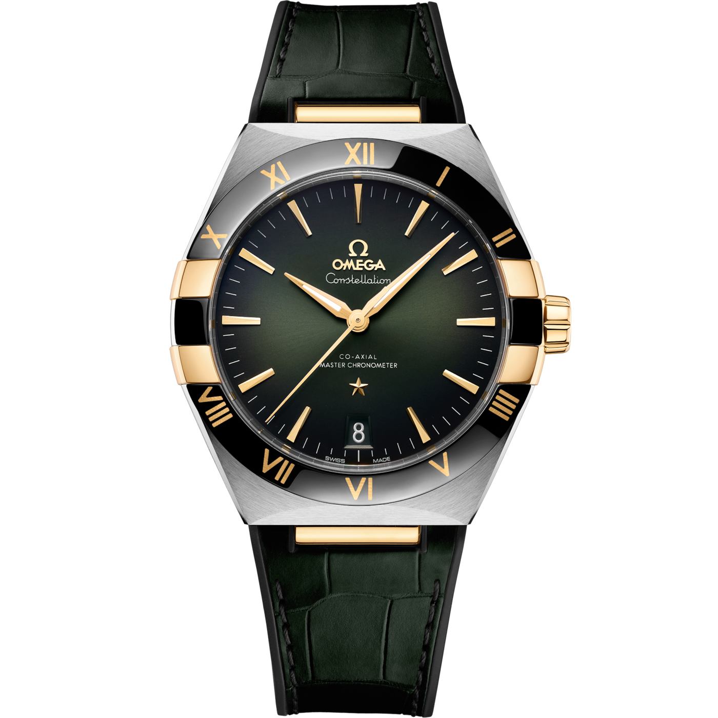 Omega Constellation Master Chronometer 41 Stainless Steel / Yellow Gold / Ceramic / Green — Ref. 131.23.41.21.10.001