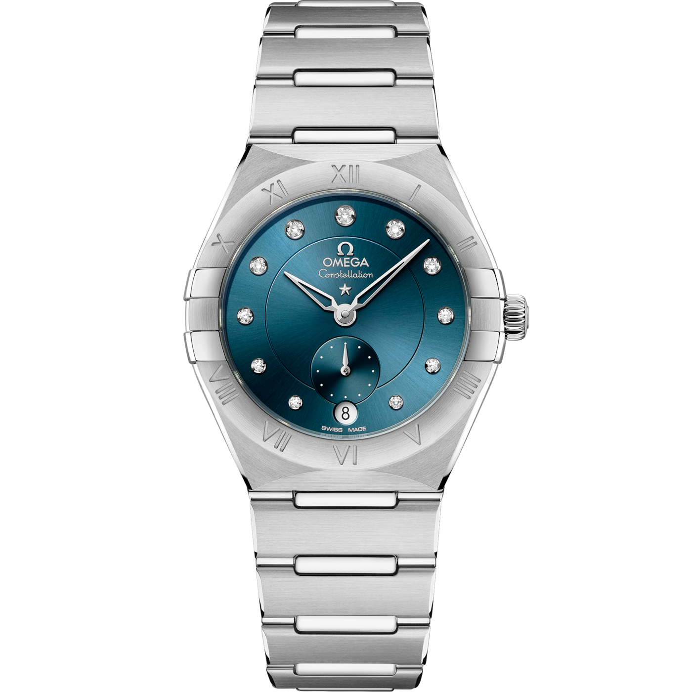 Omega Constellation Master Chronometer Small Seconds 34 Stainless Steel / Blue - Diamond / Bracelet — Ref. 131.10.34.20.53.001