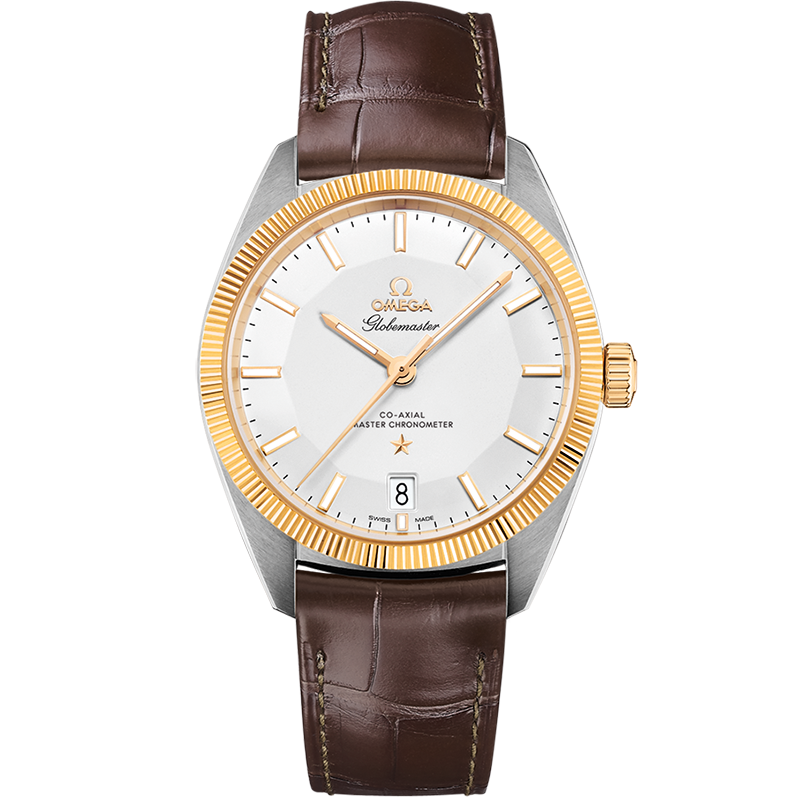 Omega Globemaster Stainless Steel / Yellow Gold / Silver / Alligator — Ref. 130.23.39.21.02.001