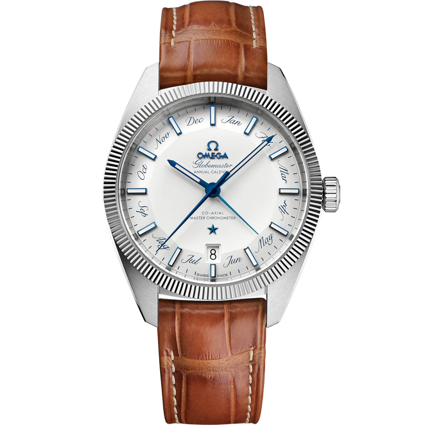 Omega Globemaster Annual Calendar Stainless Steel / White — Ref. 130.33.41.22.02.001