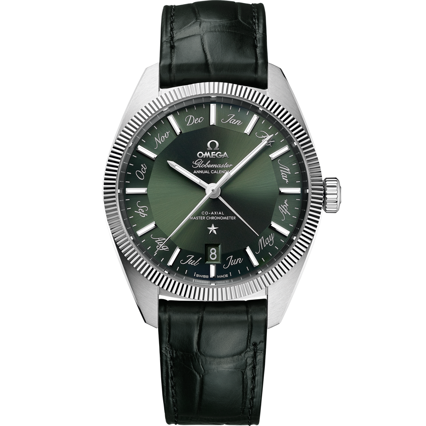 Omega Globemaster Annual Calendar Stainless Steel / Green — Ref. 130.33.41.22.10.001