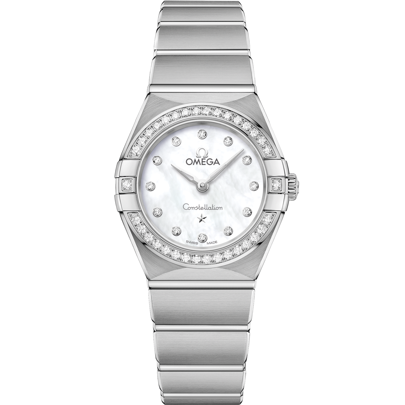 Omega Constellation Manhattan 25 Quartz Stainless Steel / MOP / Diamond — Ref. 131.15.25.60.55.001