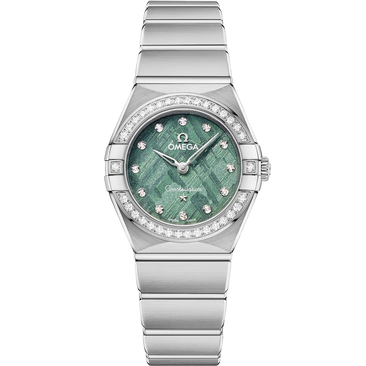 Omega Constellation Manhattan 25 Quartz Stainless Steel - Diamond / Green Meteorite — Ref. 131.15.25.60.99.001