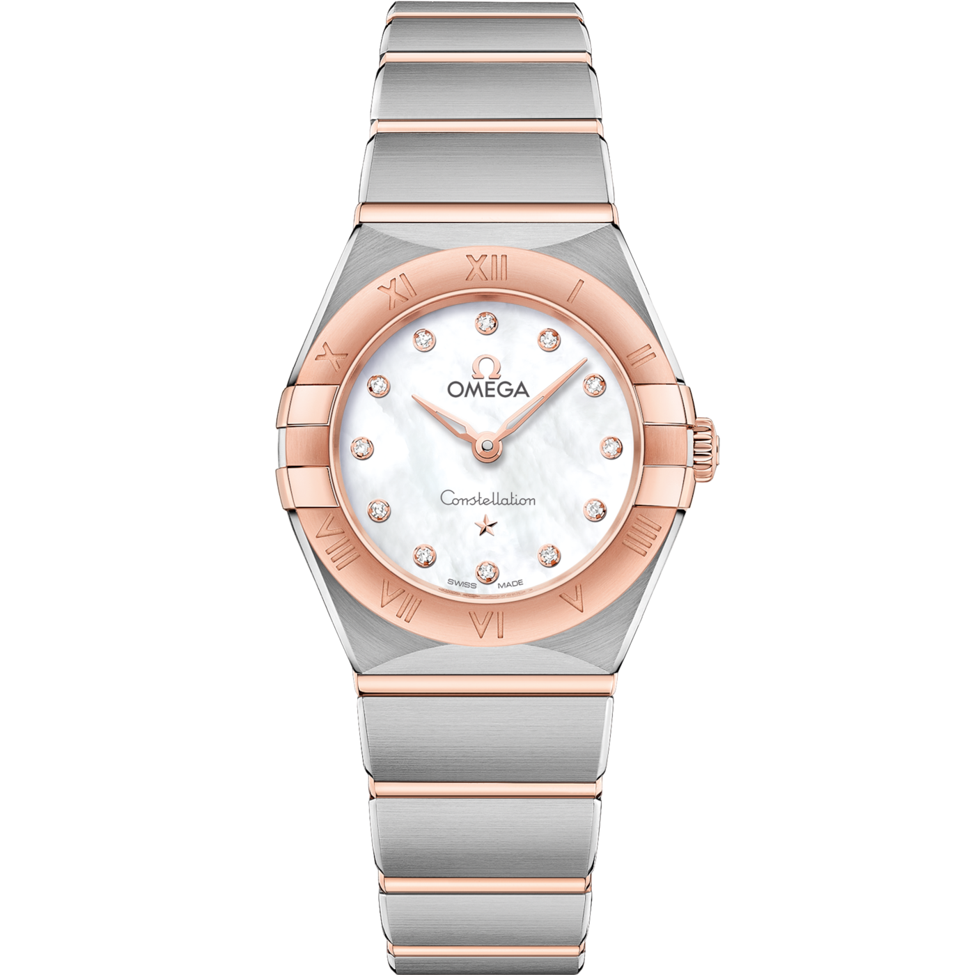 Omega Constellation Manhattan 25 Quartz Stainless Steel / Sedna Gold / MOP — Ref. 131.20.25.60.55.001