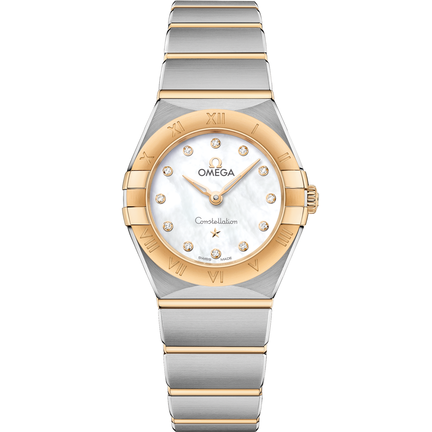 Omega Constellation Manhattan 25 Quartz Stainless Steel / Yellow Gold / MOP — Ref. 131.20.25.60.55.002