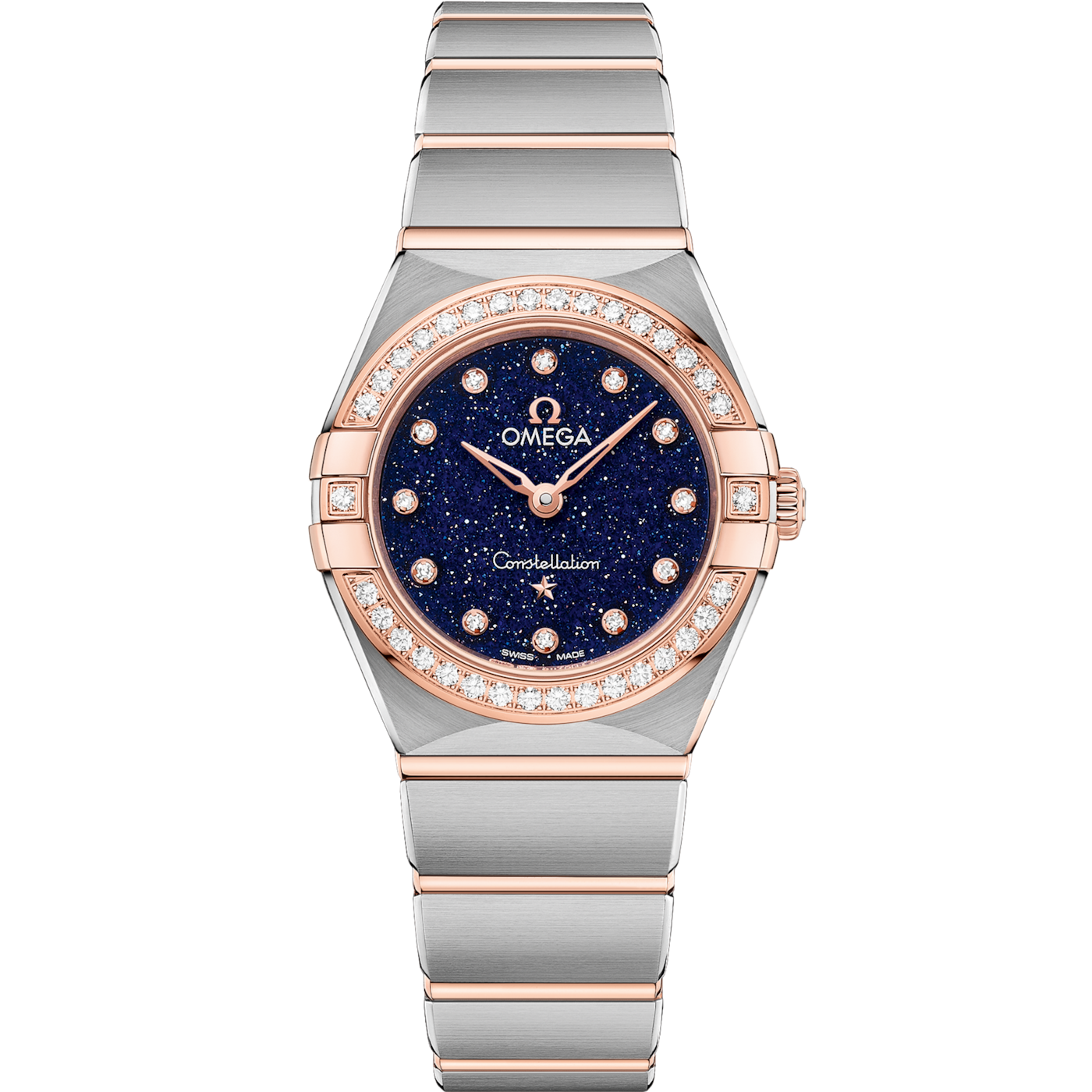 Omega Constellation Manhattan 25 Quartz Stainless Steel / Sedna Gold / Aventurine / Diamond — Ref. 131.25.25.60.53.002