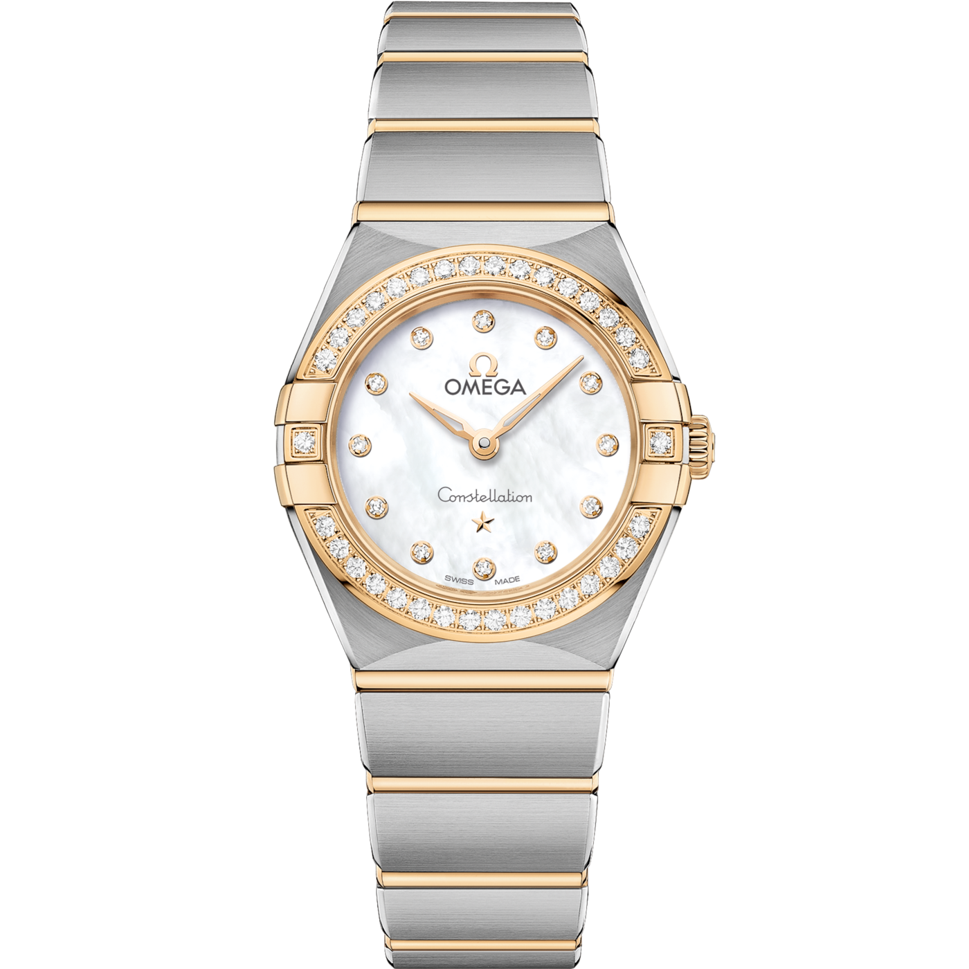 Omega Constellation Manhattan 25 Quartz Stainless Steel / Yellow Gold / MOP / Diamond — Ref. 131.25.25.60.55.002