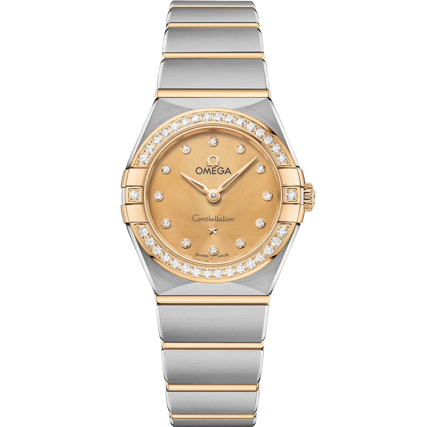 Omega Constellation Manhattan 25 Quartz Stainless Steel / Yellow Gold / Champagne - Diamond / Diamond — Ref. 131.25.25.60.58.001