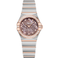 Omega Constellation Manhattan 25 Quartz Stainless Steel - Sedna Gold - Diamond / Lilac Meteorite — Ref. 131.25.25.60.99.001