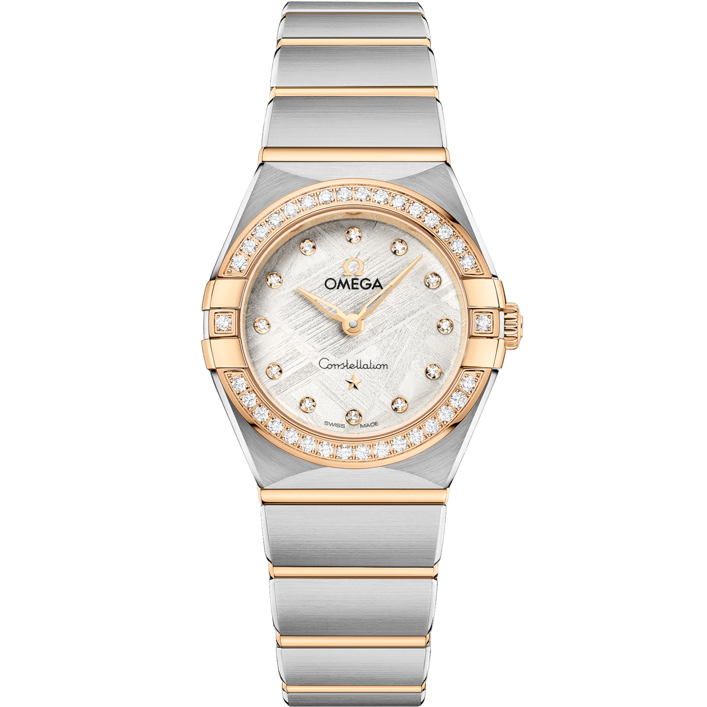 Omega Constellation Manhattan 25 Quartz Stainless Steel - Yellow Gold - Diamond / Silver Meteorite — Ref. 131.25.25.60.99.002