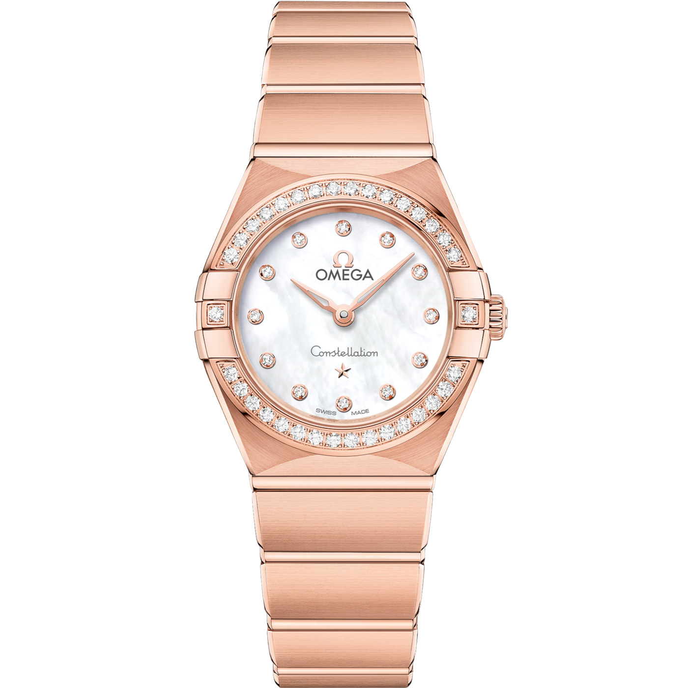 Omega Constellation Manhattan 25 Quartz Sedna Gold / MOP / Diamond — Ref. 131.55.25.60.55.001