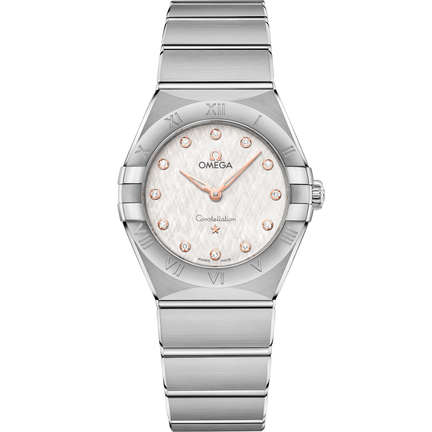 Omega Constellation Manhattan 28 Quartz Stainless Steel / Silver Silk — Ref. 131.10.28.60.52.001