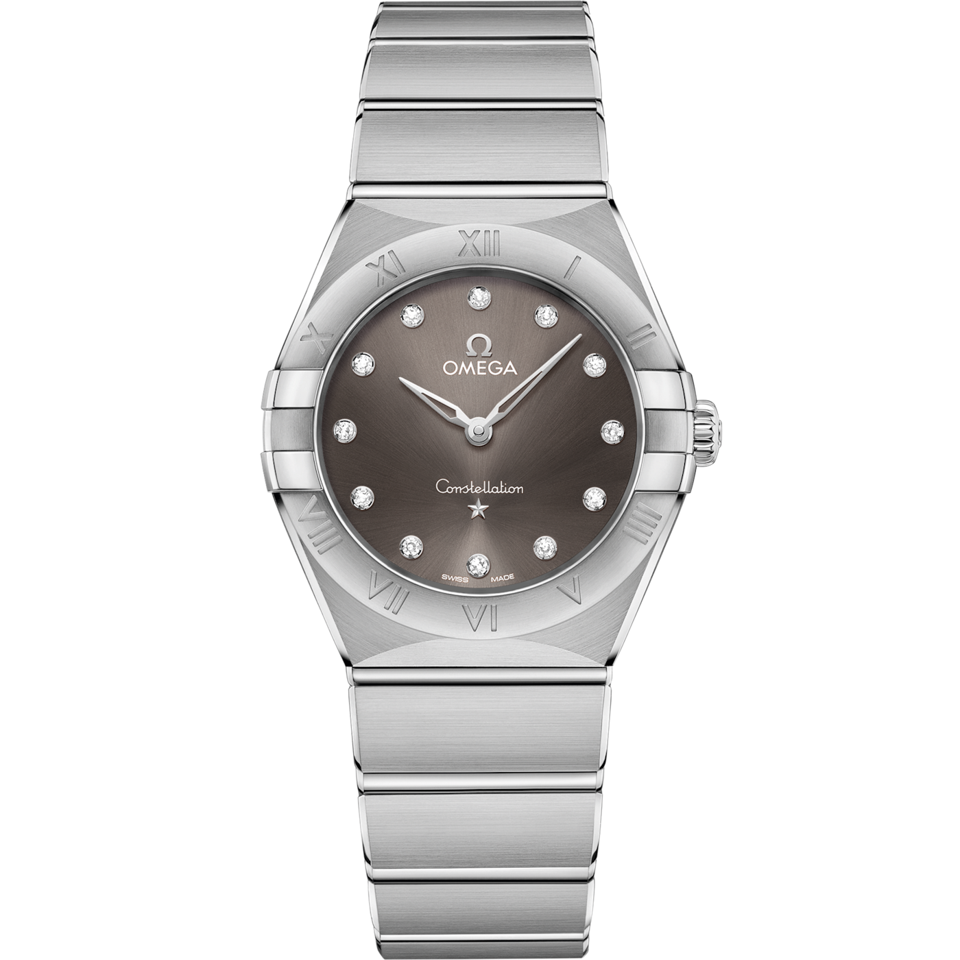 Omega Constellation Manhattan 28 Quartz Stainless Steel / Grey - Diamond — Ref. 131.10.28.60.56.001