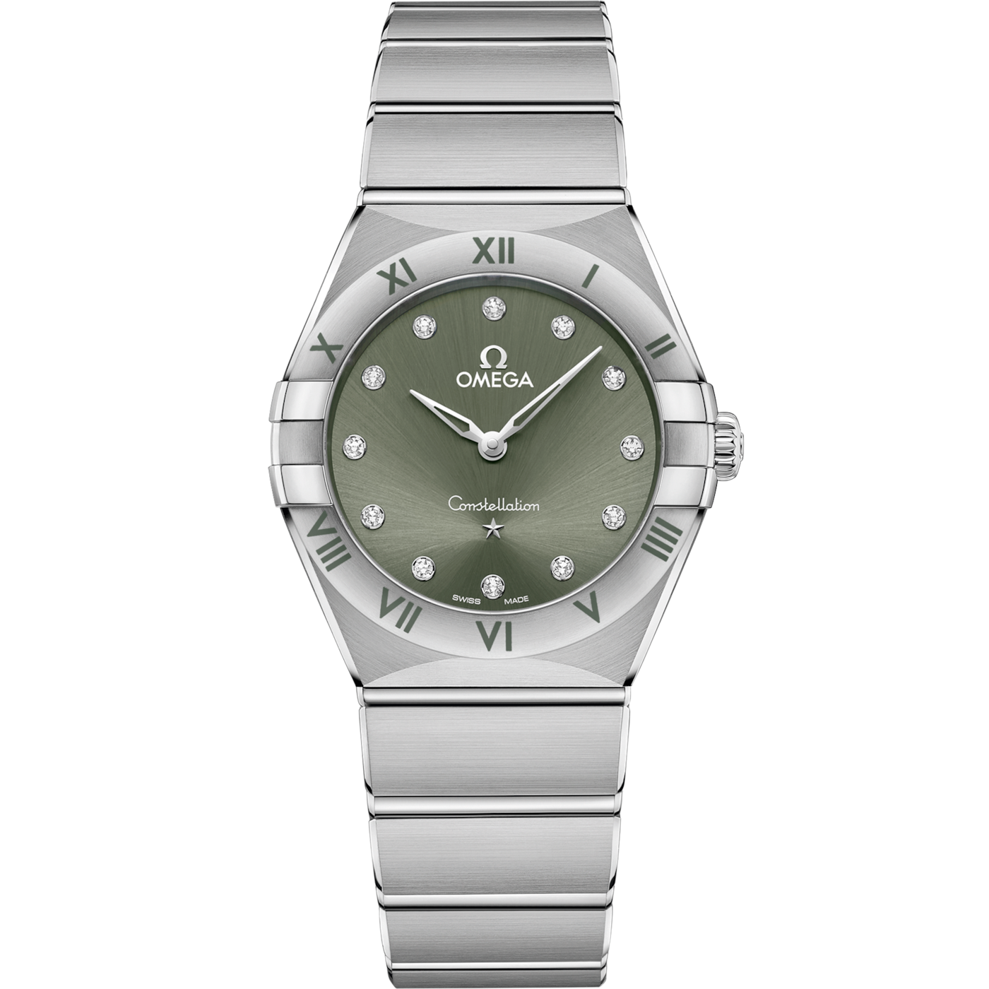 Omega Constellation Manhattan 28 Quartz Stainless Steel / Matcha — Ref. 131.10.28.60.60.001