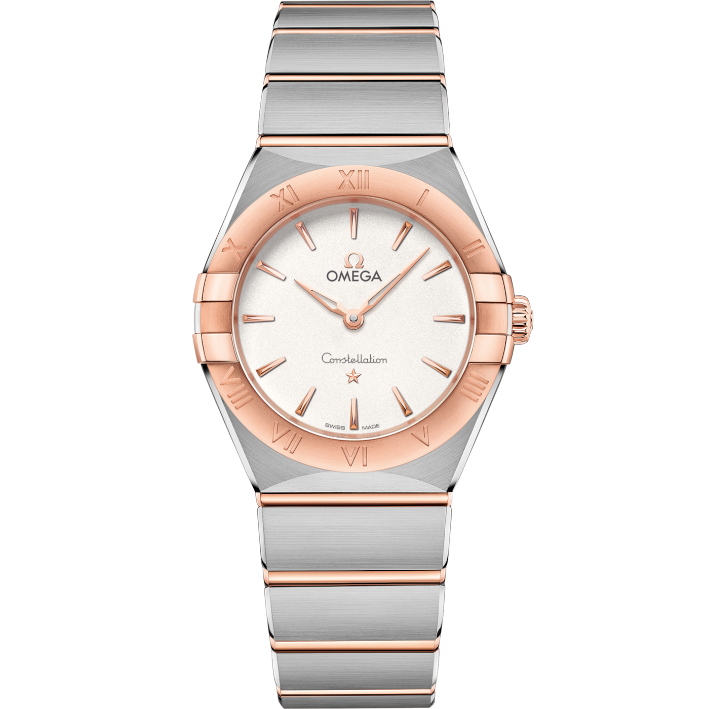 Omega Constellation Manhattan 28 Quartz Stainless Steel / Sedna Gold / Silver — Ref. 131.20.28.60.02.001