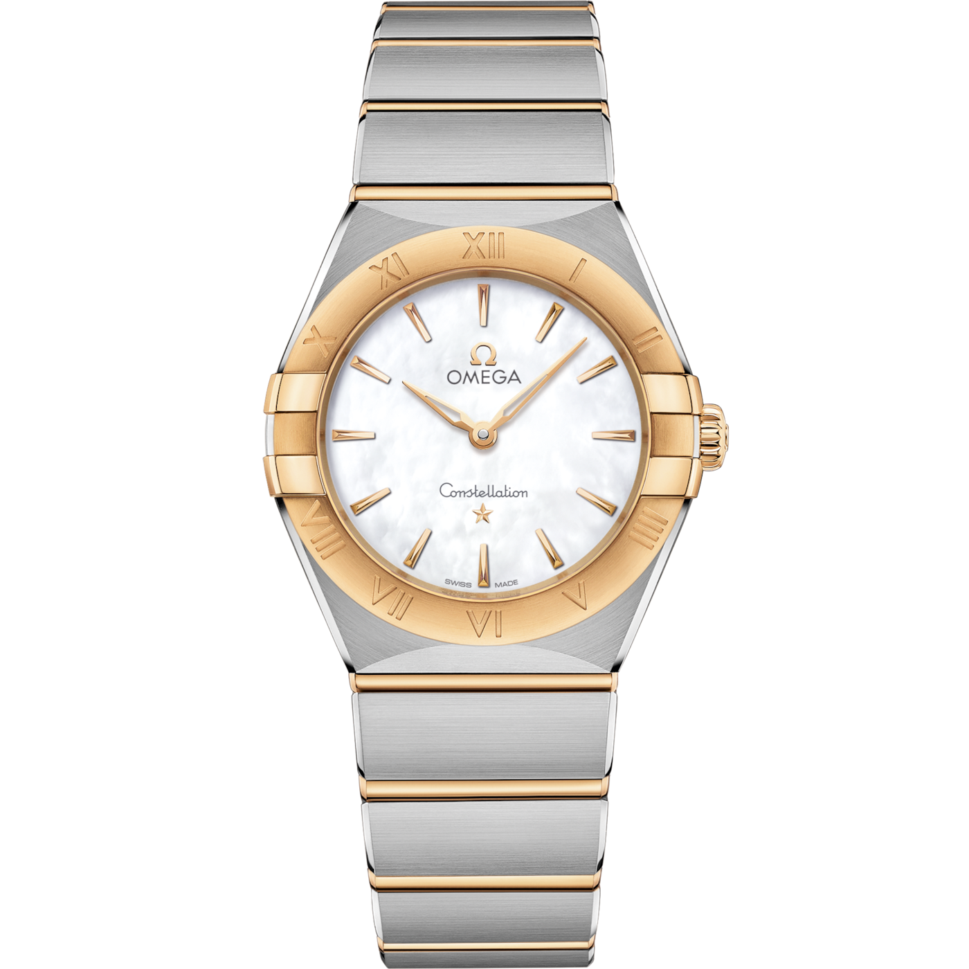 Omega Constellation Manhattan 28 Quartz Stainless Steel / Yellow Gold / MOP — Ref. 131.20.28.60.05.002