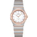 Omega Constellation Manhattan 28 Quartz Stainless Steel / Sedna Gold / MOP / Diamond — Ref. 131.25.28.60.55.001