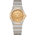Omega Constellation Manhattan 28 Quartz Stainless Steel / Yellow Gold / Champagne-Diamond / Diamond — Ref. 131.25.28.60.58.001