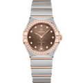 Omega Constellation Manhattan 28 Quartz Stainless Steel / Sedna Gold / Brown-Diamond / Diamond — Ref. 131.25.28.60.63.001