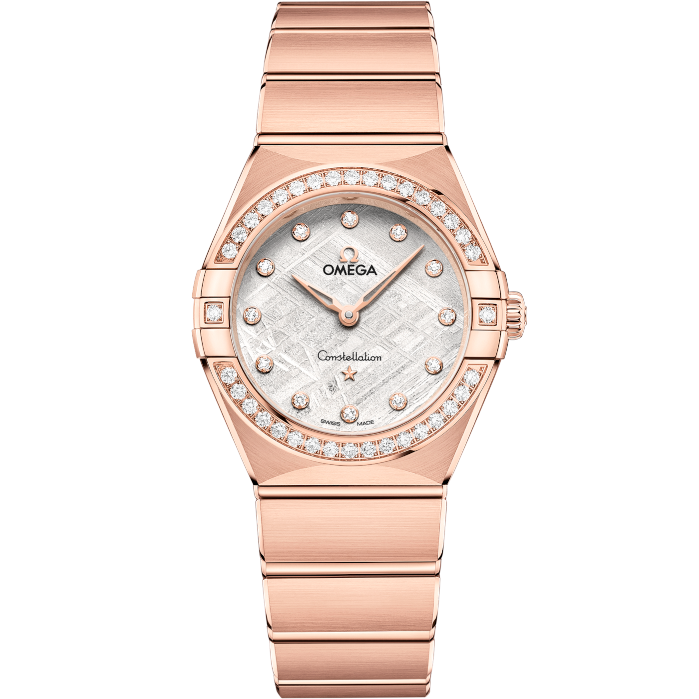 Omega Constellation Manhattan 28 Quartz Sedna Gold - Diamond / Silver Meteorite — Ref. 131.55.28.60.99.005