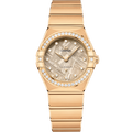 Omega Constellation Manhattan 28 Quartz Yellow Gold - Diamond / Flaxen Meteorite — Ref. 131.55.28.60.99.006