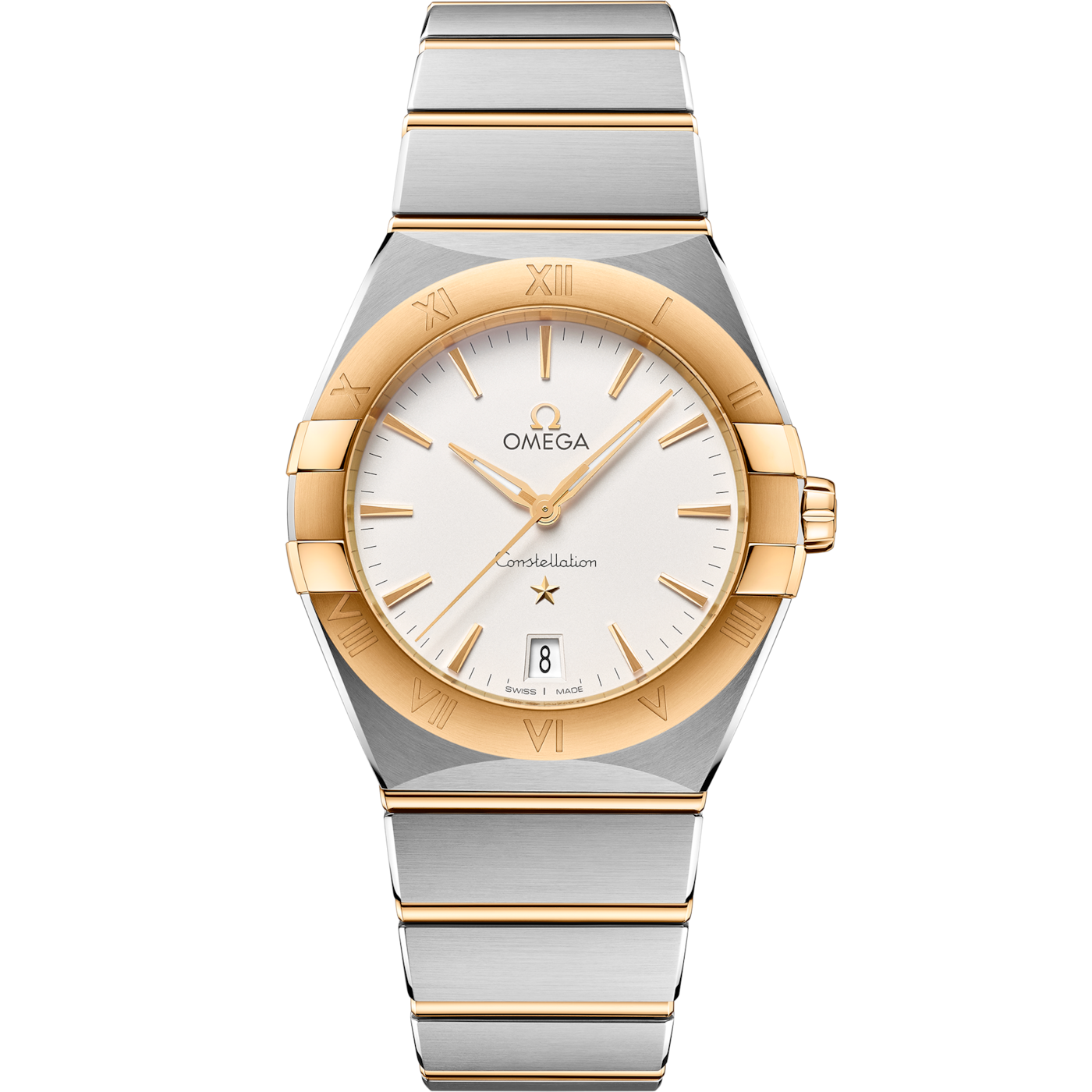 Omega Constellation Quartz 36 Stainless Steel / Yellow Gold / Silver / Bracelet — Ref. 131.20.36.60.02.002