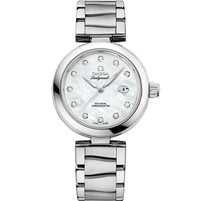 Omega LadyMatic Co-Axial 34 Stainless Steel / MOP / Bracelet — Ref. 425.30.34.20.55.002