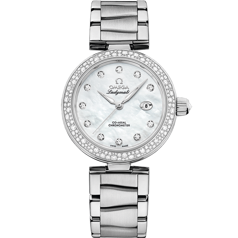 Omega LadyMatic Co-Axial 34 Stainless Steel / Diamond / MOP / Bracelet — Ref. 425.35.34.20.55.002