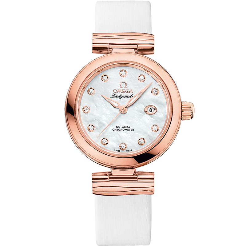 Omega LadyMatic Co-Axial 34 Sedna Gold / MOP — Ref. 425.62.34.20.55.004