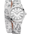Omega Mini Tr̩sor Quartz 26 Stainless Steel - Diamond / White - Grey / Toile de Jouy - Double Tour — Ref. 428.17.26.60.04.002
