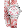 Omega Mini Tr̩sor Quartz 26 Stainless Steel - Diamond / White - Rose / Toile de Jouy - Double Tour — Ref. 428.17.26.60.04.003