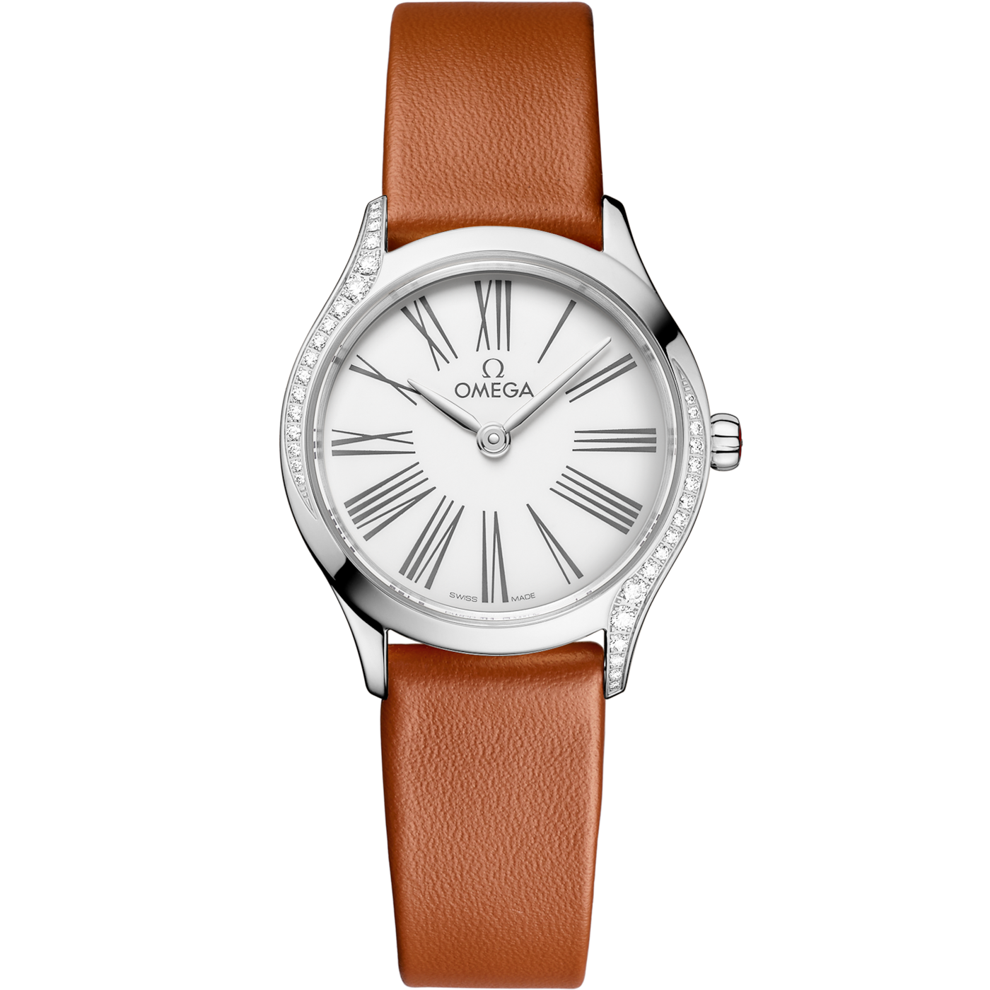 Omega Mini Tr̩sor Quartz 26 Stainless Steel - Diamond / White Enamel — Ref. 428.17.26.60.04.004
