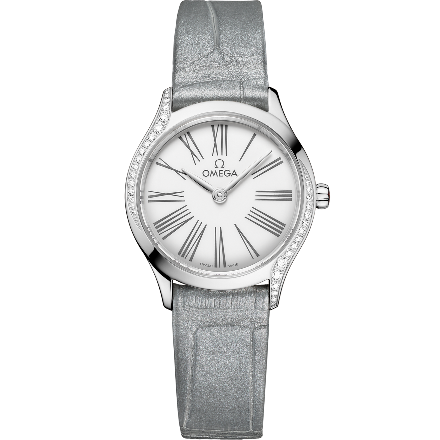 Omega Mini Tr̩sor Quartz 26 Stainless Steel - Diamond / White Enamel — Ref. 428.18.26.60.04.001