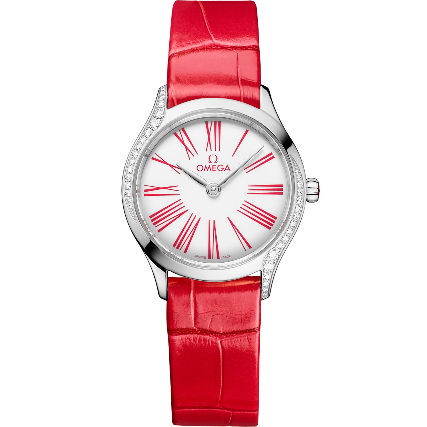 Omega Mini Tr̩sor Quartz 26 Stainless Steel - Diamond / White Enamel — Ref. 428.18.26.60.04.003