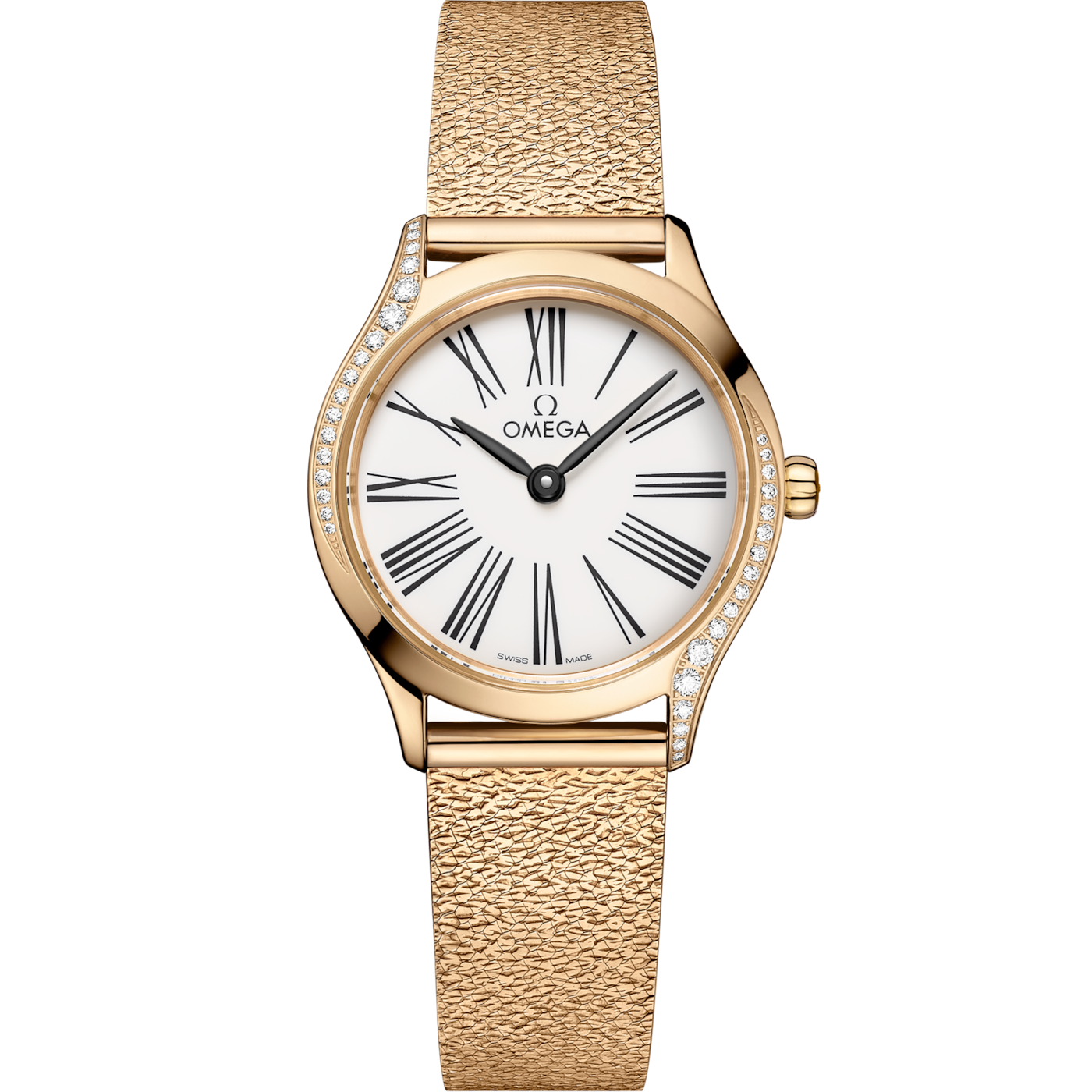 Omega Mini Tr̩sor Quartz 26 Moonshine Gold - Diamond / White / Mesh — Ref. 428.55.26.60.04.001