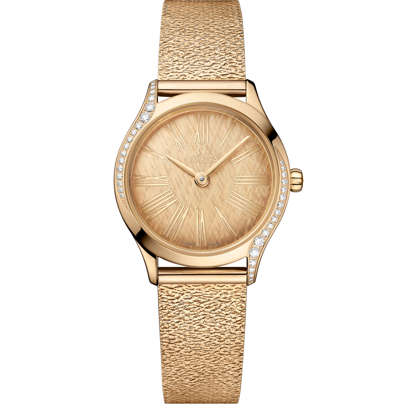Omega Mini Tr̩sor Quartz 26 Moonshine Gold - Diamond / White / Mesh — Ref. 428.55.26.60.99.001