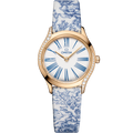 Omega Mini Tr̩sor Quartz 26 Moonshine Gold - Diamond / White - Blue / Toile de Jouy — Ref. 428.57.26.60.04.001