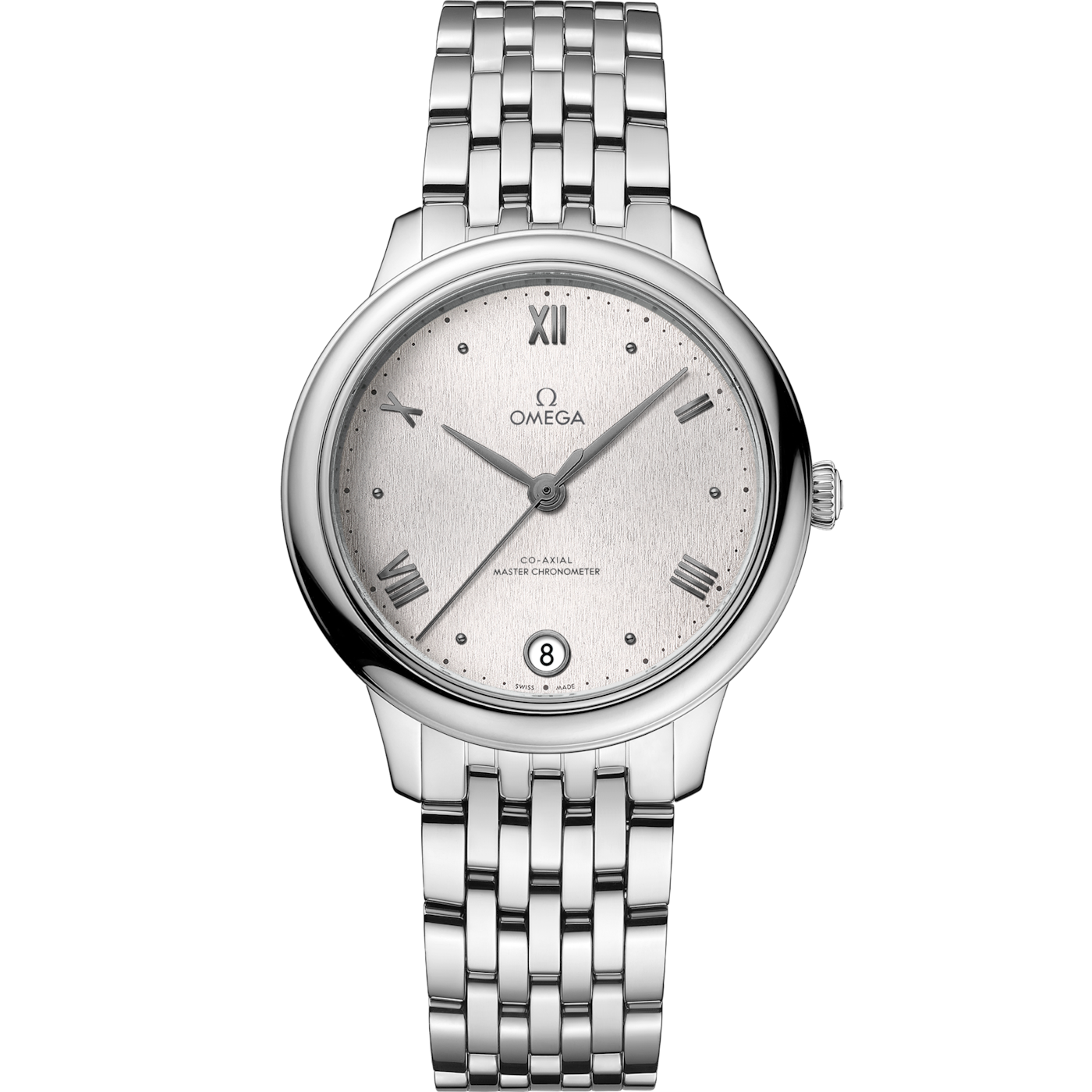 Omega De Ville Master Chronometer 34 Stainless Steel / Silver / Bracelet — Ref. 434.10.34.20.02.001