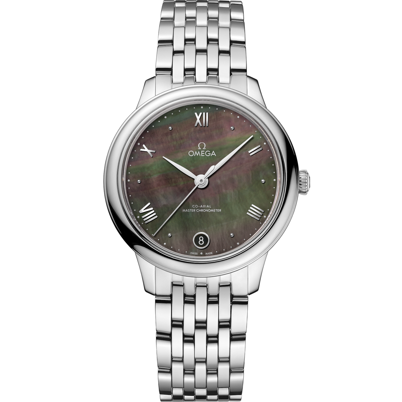 Omega De Ville Master Chronometer 34 Stainless Steel / Brown MOP / Bracelet — Ref. 434.10.34.20.07.001