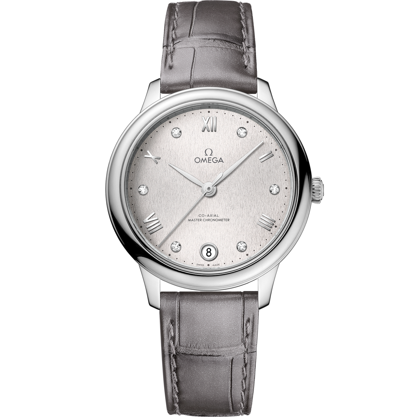 Omega De Ville Master Chronometer 34 Stainless Steel / Silver - Diamond / Bracelet — Ref. 434.13.34.20.52.001