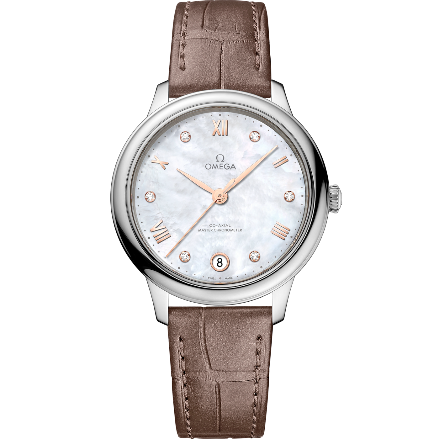 Omega De Ville Master Chronometer 34 Stainless Steel / MOP - Diamond — Ref. 434.13.34.20.55.001