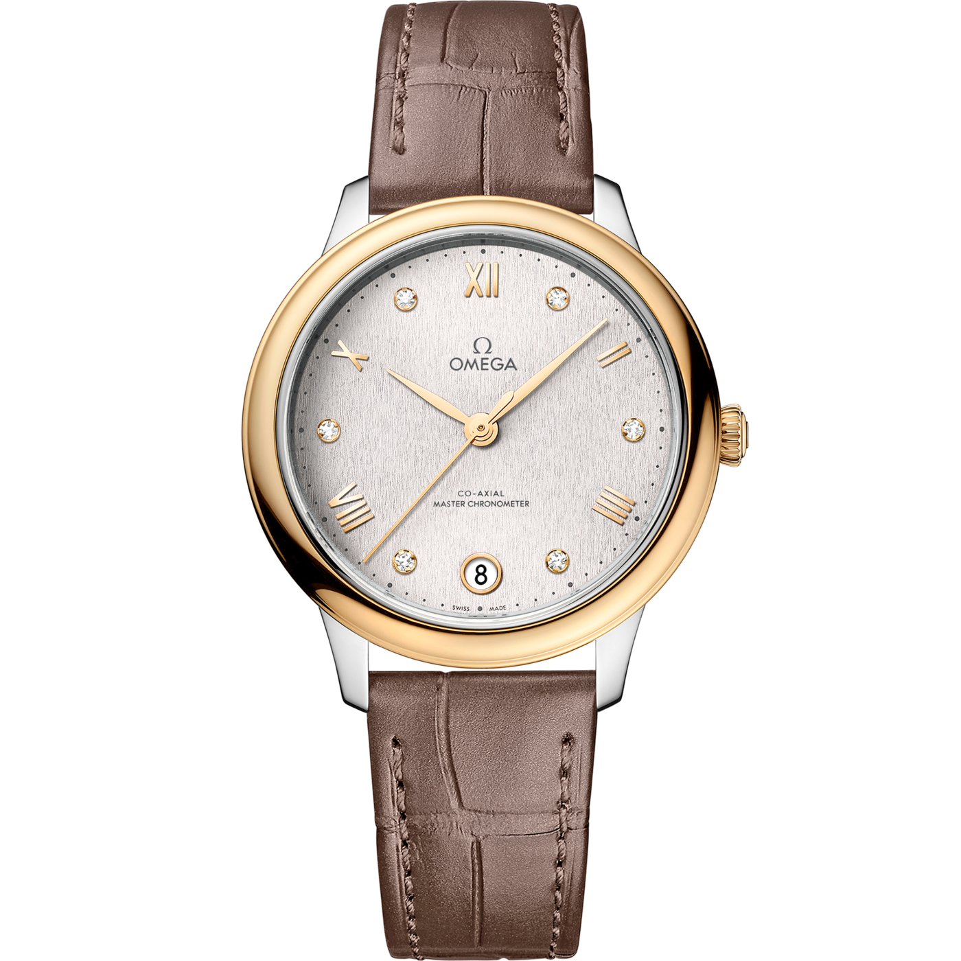 Omega De Ville Master Chronometer 34 Stainless Steel - Yellow Gold / Silver - Diamond — Ref. 434.23.34.20.52.002