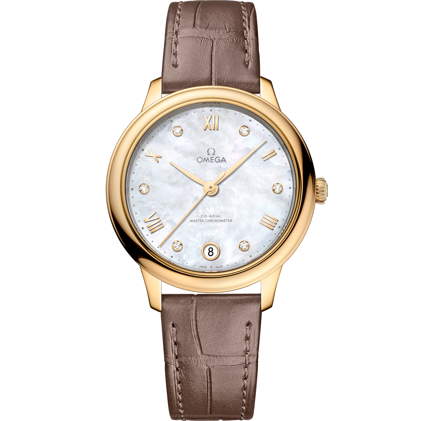 Omega De Ville Master Chronometer 34 Yellow Gold / MOP - Diamond — Ref. 434.53.34.20.55.002